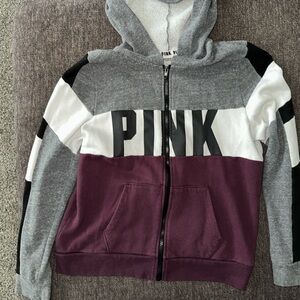 Victoria's Secret Kids Gray and Purple Hoodie Jacket